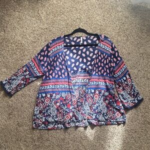 Xhilaration Navy and Red Floral Kimono